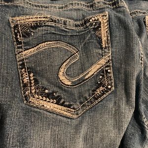 Silver jean capris